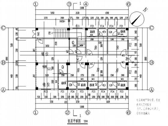 6层商住楼建筑CAD施工图纸（立面图纸） - 3