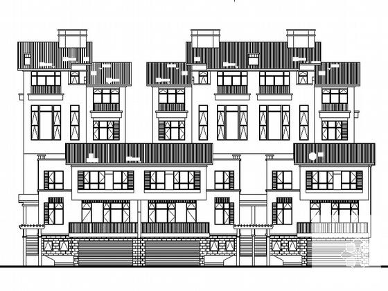 海岸项目叠院拼接型5层别墅建筑施工CAD图纸（D1、D5、D6、D7型）(钢筋混凝土结构) - 1