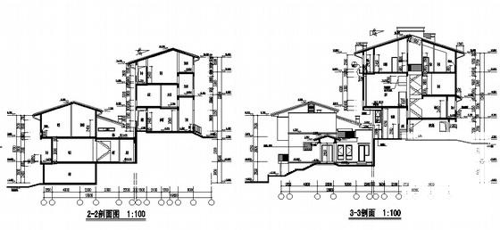 海岸项目叠院拼接型5层别墅建筑施工CAD图纸（D1、D5、D6、D7型）(钢筋混凝土结构) - 2