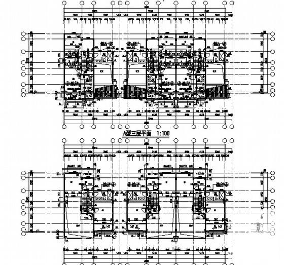 海岸项目叠院拼接型5层别墅建筑施工CAD图纸（D1、D5、D6、D7型）(钢筋混凝土结构) - 3