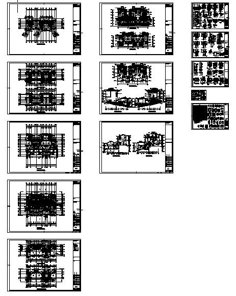 海岸项目叠院拼接型5层别墅建筑施工CAD图纸（D1、D5、D6、D7型）(钢筋混凝土结构) - 5