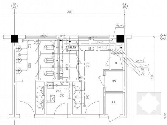 4层著名学校拆建工程给排水CAD施工图纸（食堂后勤用房）(自动喷淋系统图) - 4