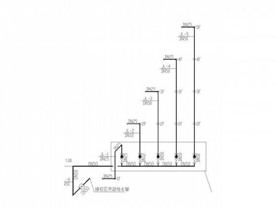 5层住宅楼给排水CAD施工图纸（太阳能冷凝水） - 2