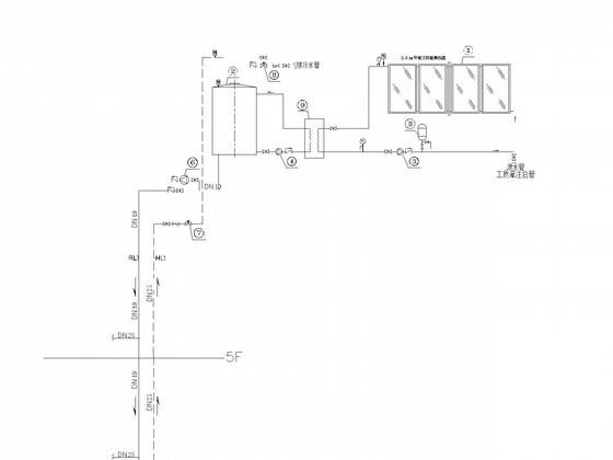 5层住宅楼给排水CAD施工图纸（太阳能冷凝水） - 3