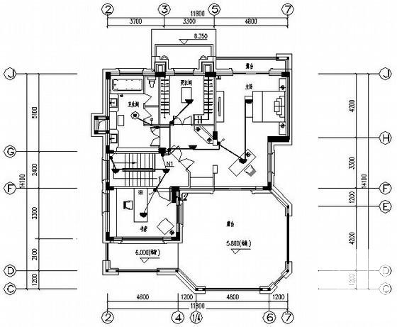 3层小别墅电气设计CAD施工图纸(防雷接地系统) - 3