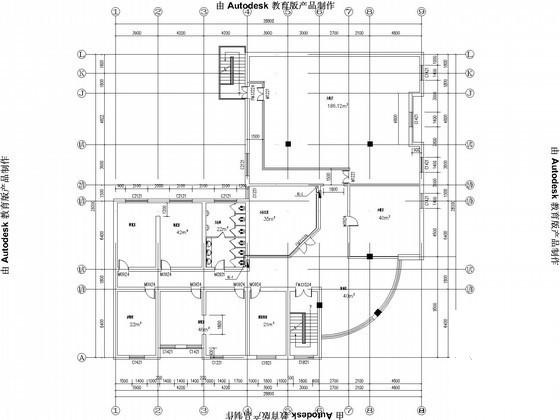 办公楼电气CAD施工图纸（建筑及给排水） - 2