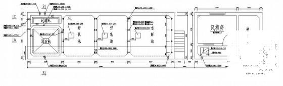 单层厂房200T/D污水处理水池建筑结构设计图纸(平面布置图) - 1