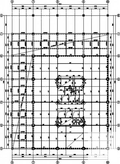 104米钢框架办公楼部分结构图纸(平面布置图) - 2