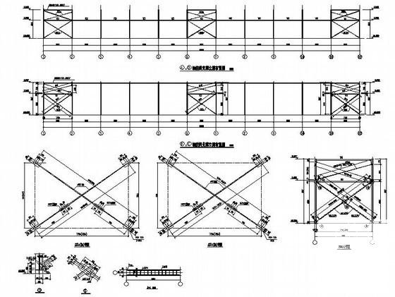 钢结构厂房结构设计图纸（带吊车）(平面布置图) - 3
