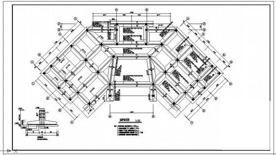 两层框架综合办公楼结构CAD施工图纸(平面布置图) - 2