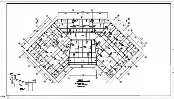 两层框架综合办公楼结构CAD施工图纸(平面布置图) - 4