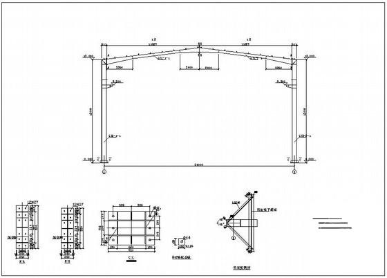 带25t吊车轻型钢结构厂房结构设计方案CAD图纸 - 4