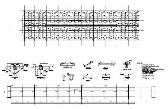 带气楼钢结构厂房结构设计方案图纸(平面布置图) - 2