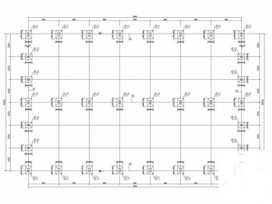 8米柱距18米跨度门刚厂房建筑结构图纸(平面布置图) - 1