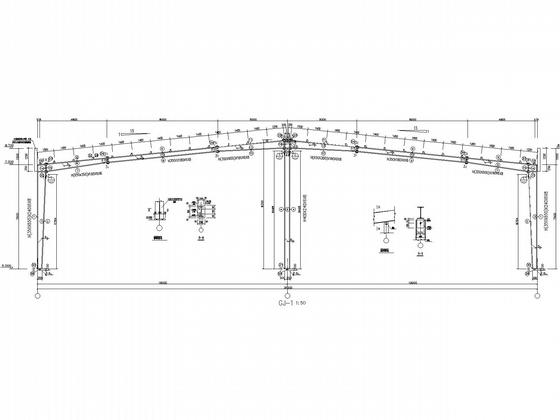 8米柱距18米跨度门刚厂房建筑结构图纸(平面布置图) - 4