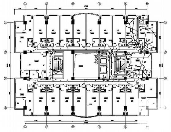 20层住宅楼电气CAD施工图纸(火灾自动报警系统) - 1