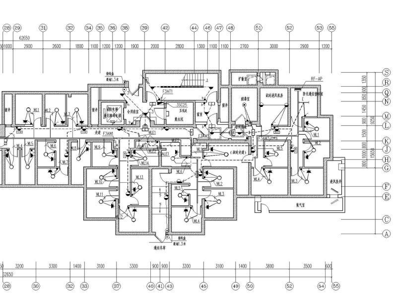 29层商业楼带人防地下室电气CAD施工图纸（一级负荷）(火灾自动报警) - 1
