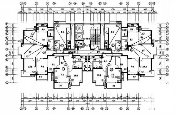 26层住宅楼电气CAD施工图纸（主体高度87米）(火灾自动报警系统) - 3