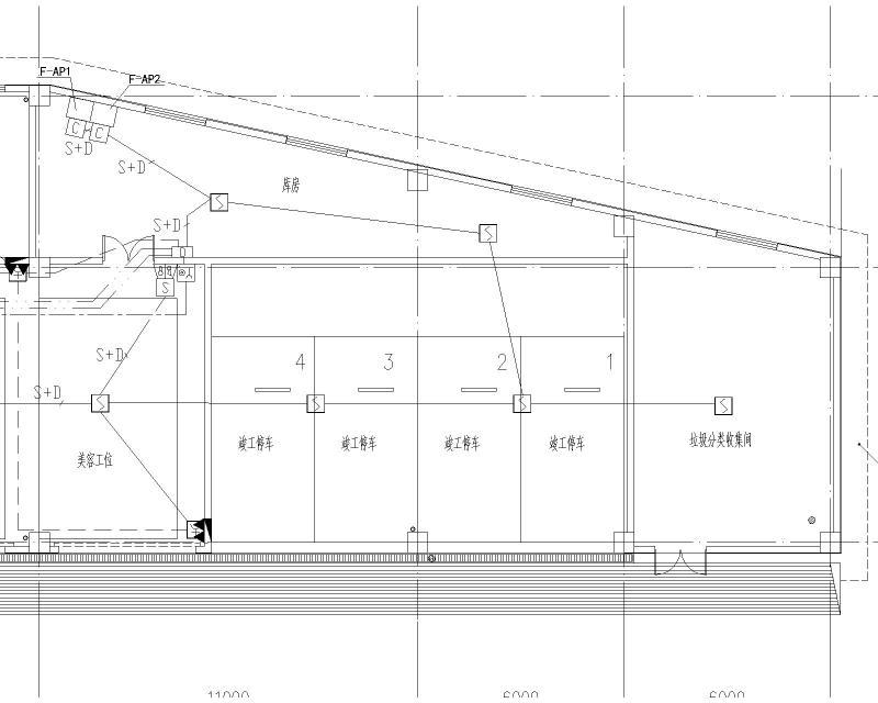 汽车经销店附属用房电气CAD施工图纸(报警系统) - 5