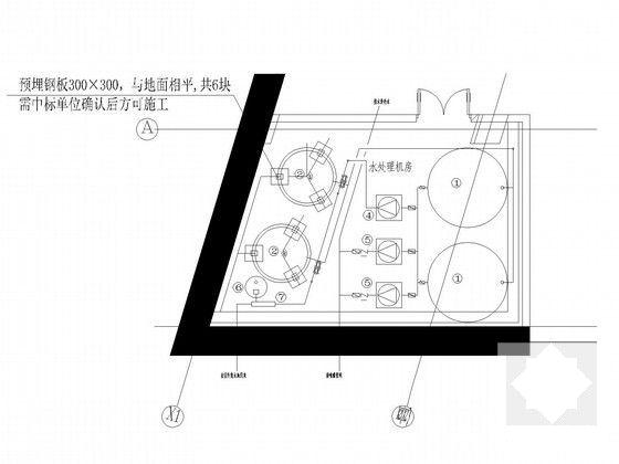 4.5万平8层知名通信公司业务支撑中心给排水CAD图纸（雨水回用太阳能热水） - 4