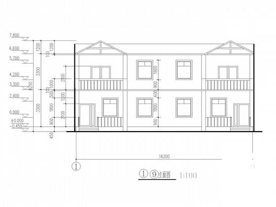两层条形基础砖混结构别墅结构设计CAD施工图纸(平面布置图) - 1