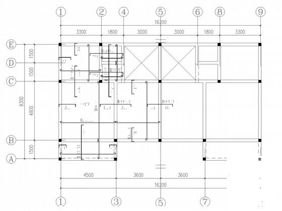两层条形基础砖混结构别墅结构设计CAD施工图纸(平面布置图) - 3