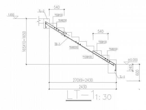 两层条形基础砖混结构别墅结构设计CAD施工图纸(平面布置图) - 4