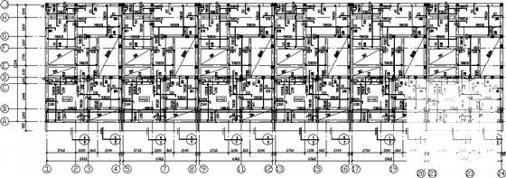 3层条形基础砌体结构回建房结构CAD施工图纸（6度抗震）(平面布置图) - 2