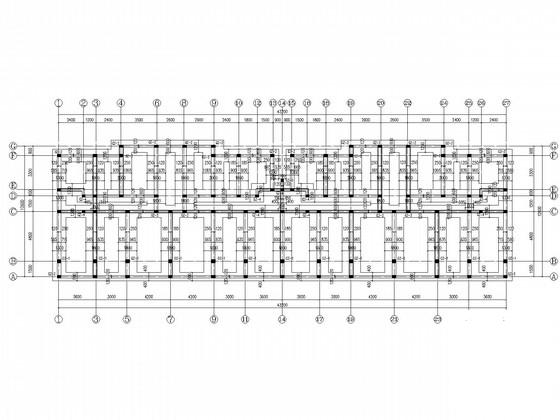 地上7层砌体结构住宅楼结构设计CAD施工图纸(1层为车库)(平面布置图) - 2