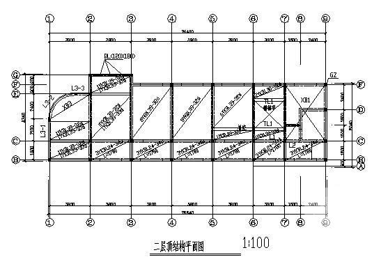 3层条形基础砖混综合楼结构设计CAD施工图纸（6度抗震）(平面布置图) - 1