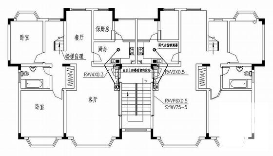 4层别墅区智能化系统电气CAD施工图纸 - 4