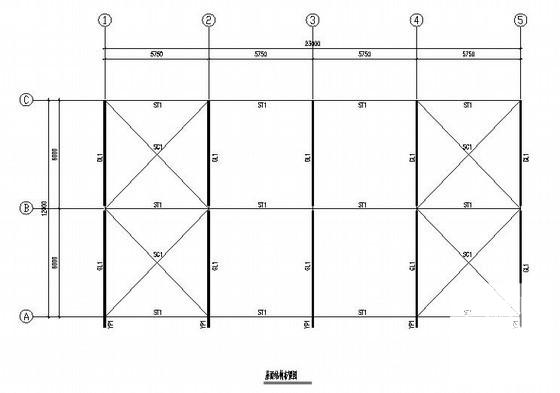 12米跨钢结构厂房建筑结构CAD施工图纸（7度抗震）(平面布置图) - 4