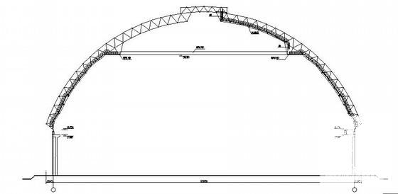 123米圆形煤场屋面网壳结构CAD施工图纸 - 2