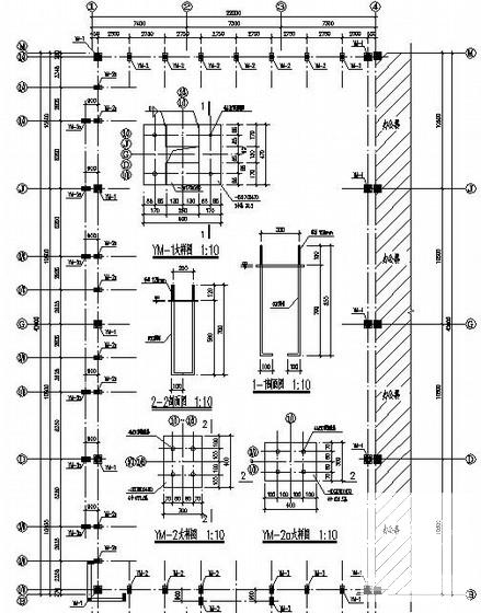 钢框架结构展销办公楼结构设计CAD施工图纸 - 1