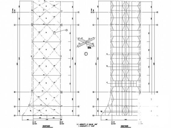 钢桁架结构连接天桥结构CAD施工图纸（7度抗震） - 2