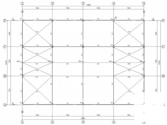 两层独立基础钢框架售楼处结构CAD施工图纸（8度抗震） - 1