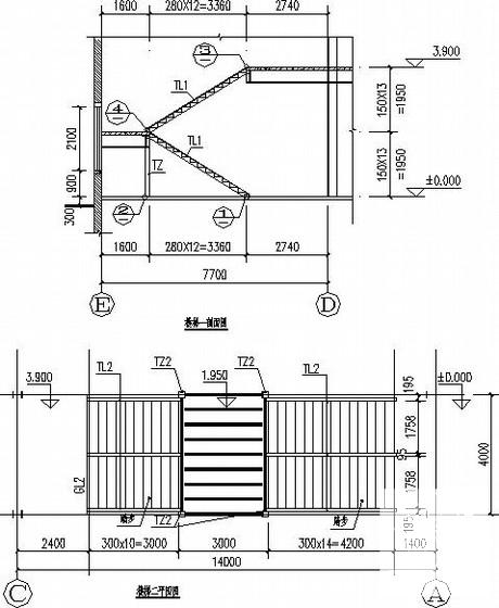 独立基础钢框架结构综合市场结构设计CAD施工图纸(平面布置图) - 4