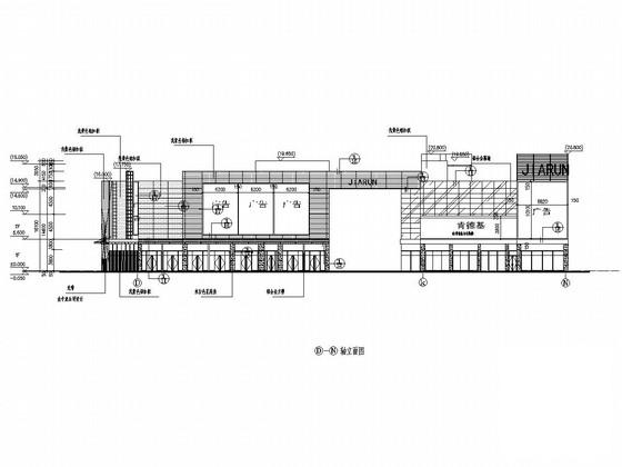 3层商业中心铝合金玻璃幕墙及门窗CAD施工图纸(抗震烈度) - 1