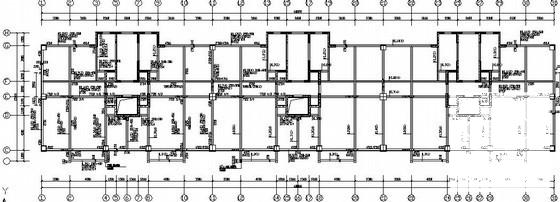 17层框架剪力墙住宅楼结构CAD施工图纸（独立基础）(筏板平面配筋图) - 1