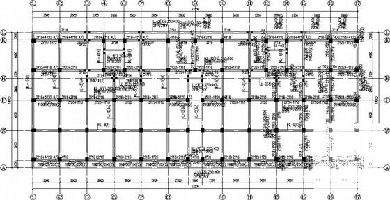 框架抗震墙结构民居改造楼结构设计CAD施工图纸（6度抗震）(平面布置图) - 1