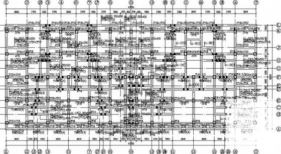 框架抗震墙结构民居改造楼结构设计CAD施工图纸（6度抗震）(平面布置图) - 2