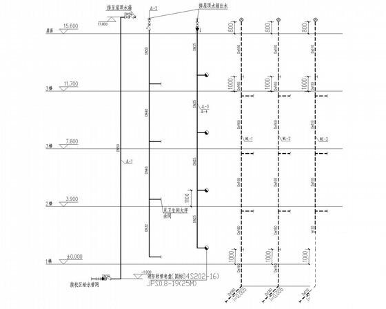 4层中学综合楼给排水CAD施工图纸 - 3