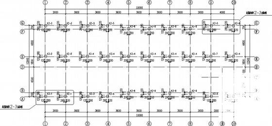 5层独立基础框架结构商住楼结构CAD施工图纸（6度抗震） - 2