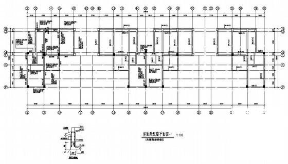 都江堰上5层地下1层框架住宅楼结构CAD施工图纸（桩基础）(平面布置图) - 2