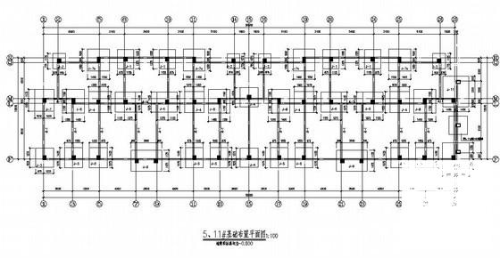 都江堰上5层地下1层框架住宅楼结构CAD施工图纸（桩基础）(平面布置图) - 4