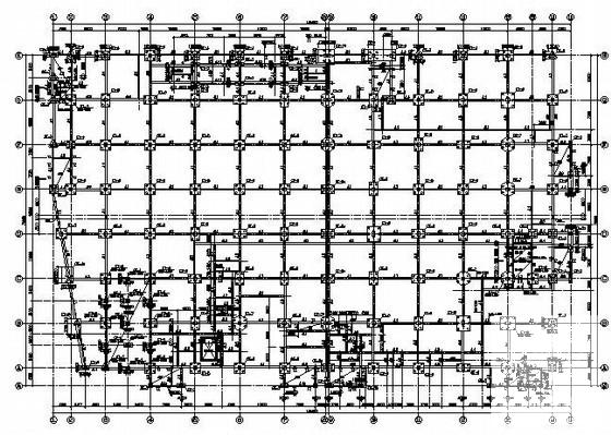 5层桩基础框架结构商场结构设计CAD施工图纸(平面布置图) - 1