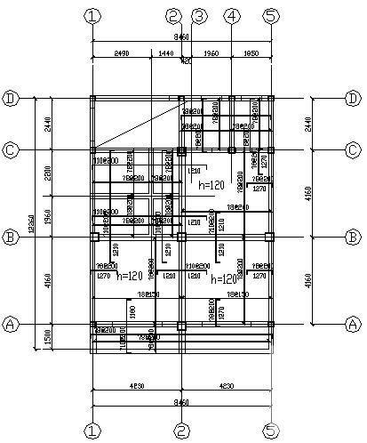 3层独立基础框架结构别墅结构CAD施工图纸（7度抗震）(平面布置图) - 2