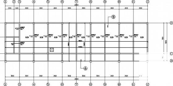 5层独立基础框架办公楼结构CAD施工图纸（7度抗震）(平面布置图) - 3