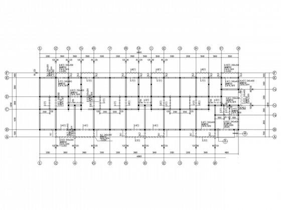 6层框架结构住宅楼结构CAD施工图纸（6度抗震）(平面布置图) - 3