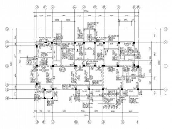 4层框架结构桩基础住宅楼结构CAD施工图纸 - 1